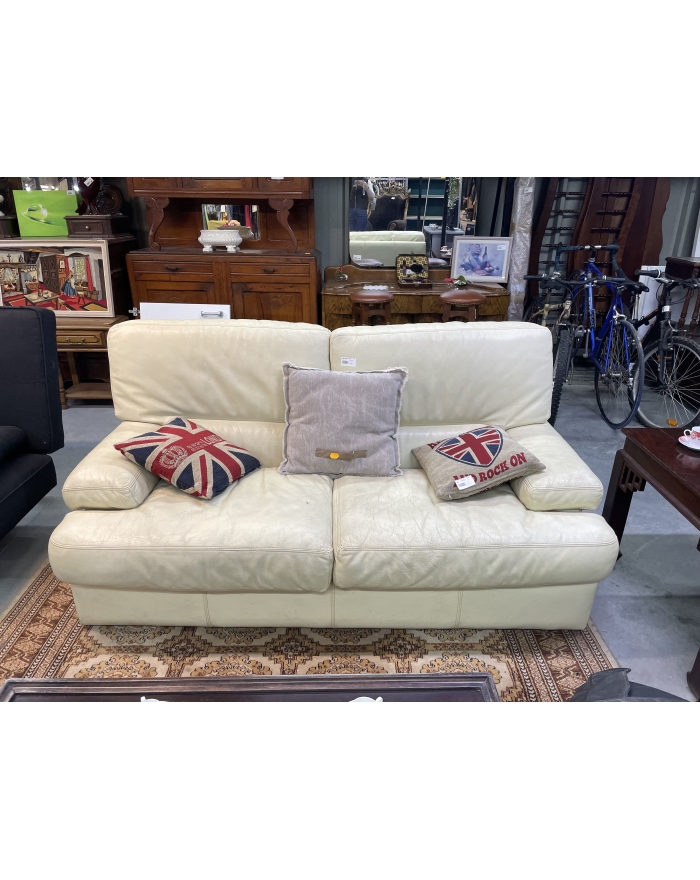 Canapé en cuir blanc 2 places
